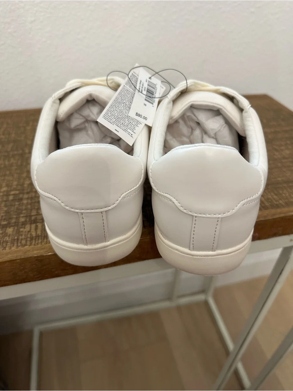 Banana Republic Men's White Low-Top Leather Sneakers